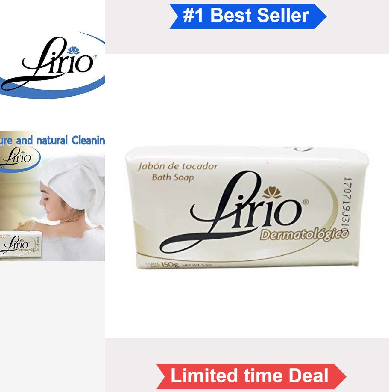Antibacterial Bath Soap Bar 150g Unscented for All Skin Types Body Cleansing