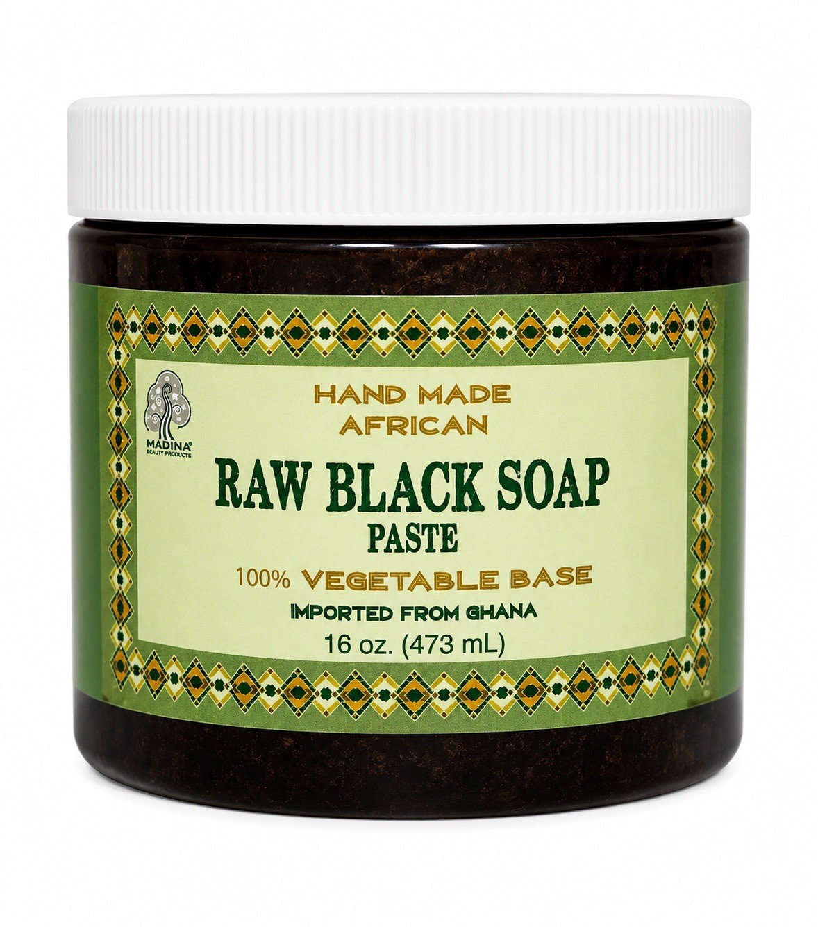 Hand Made African Raw Black Soap Paste 16 oz Imported From Ghana Vegetable Base