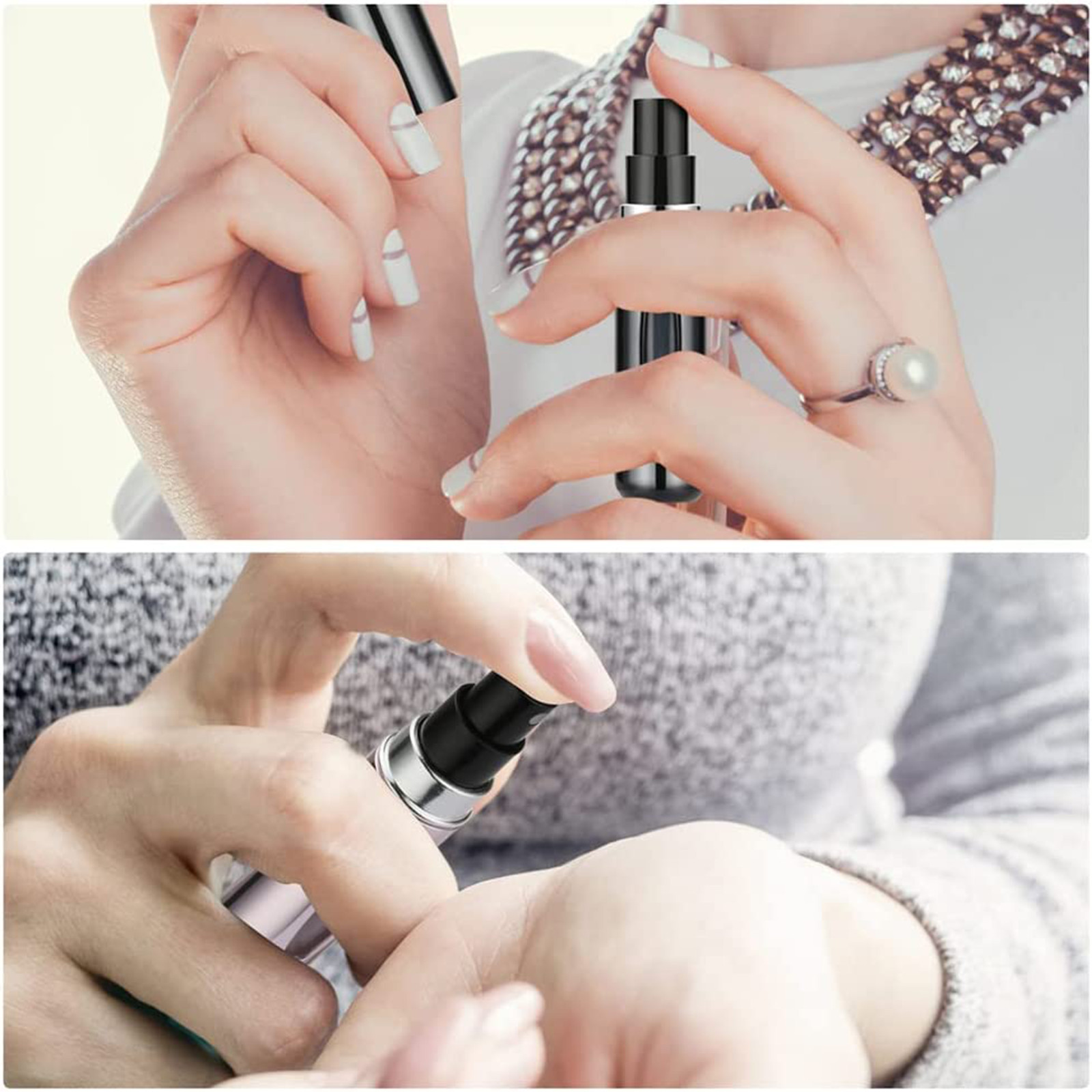 5PCS 5ml 8ml Perfume Bottle Portable Refillable Atomizer Pump Spray Empty Glass