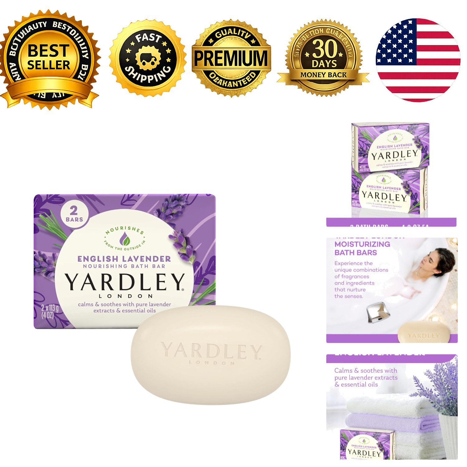 English Lavender Bar Soap 2 Count