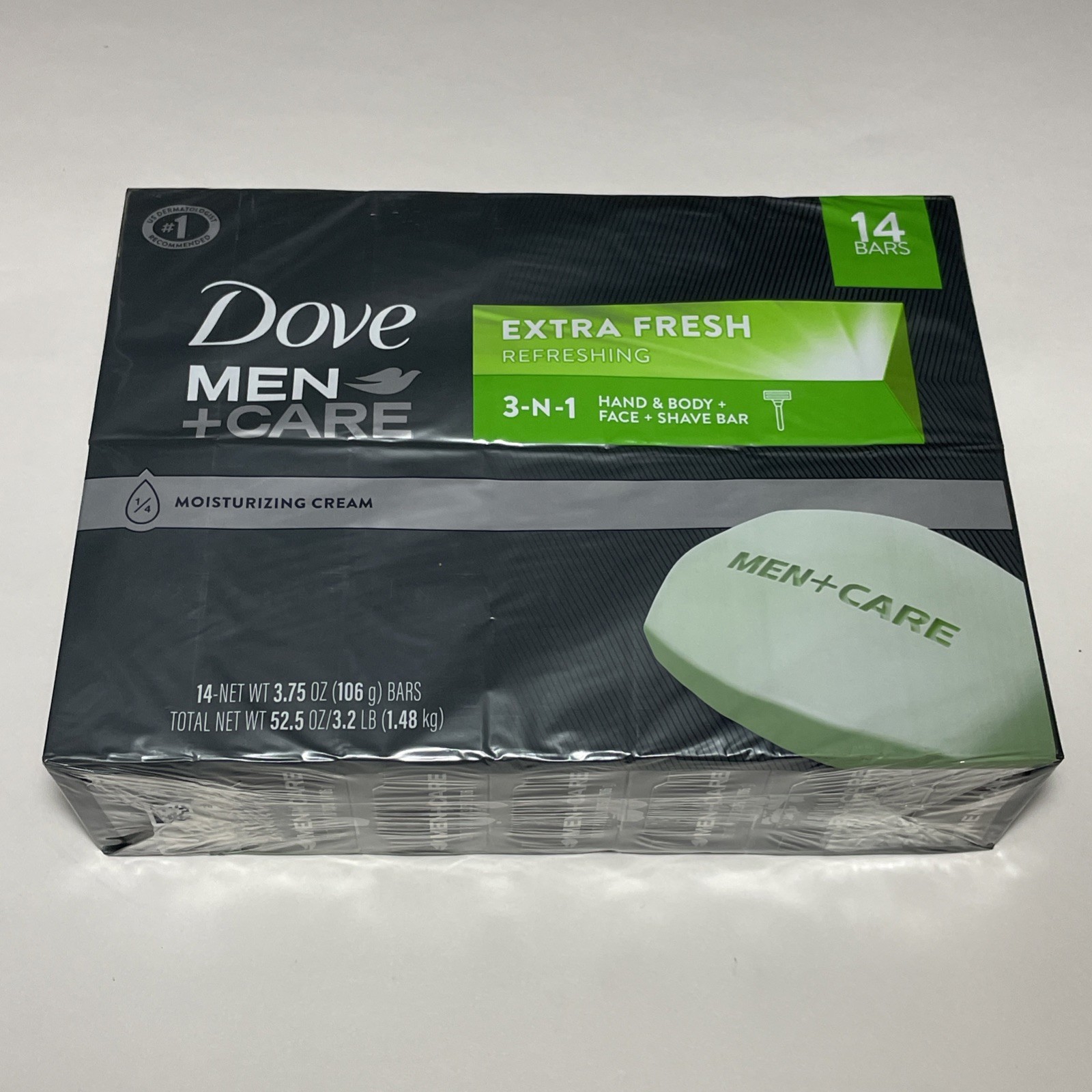 (14 BARS) Dove Men+Care Extra Fresh 3-in-1 Body & Face Bar Soap 106gEACH