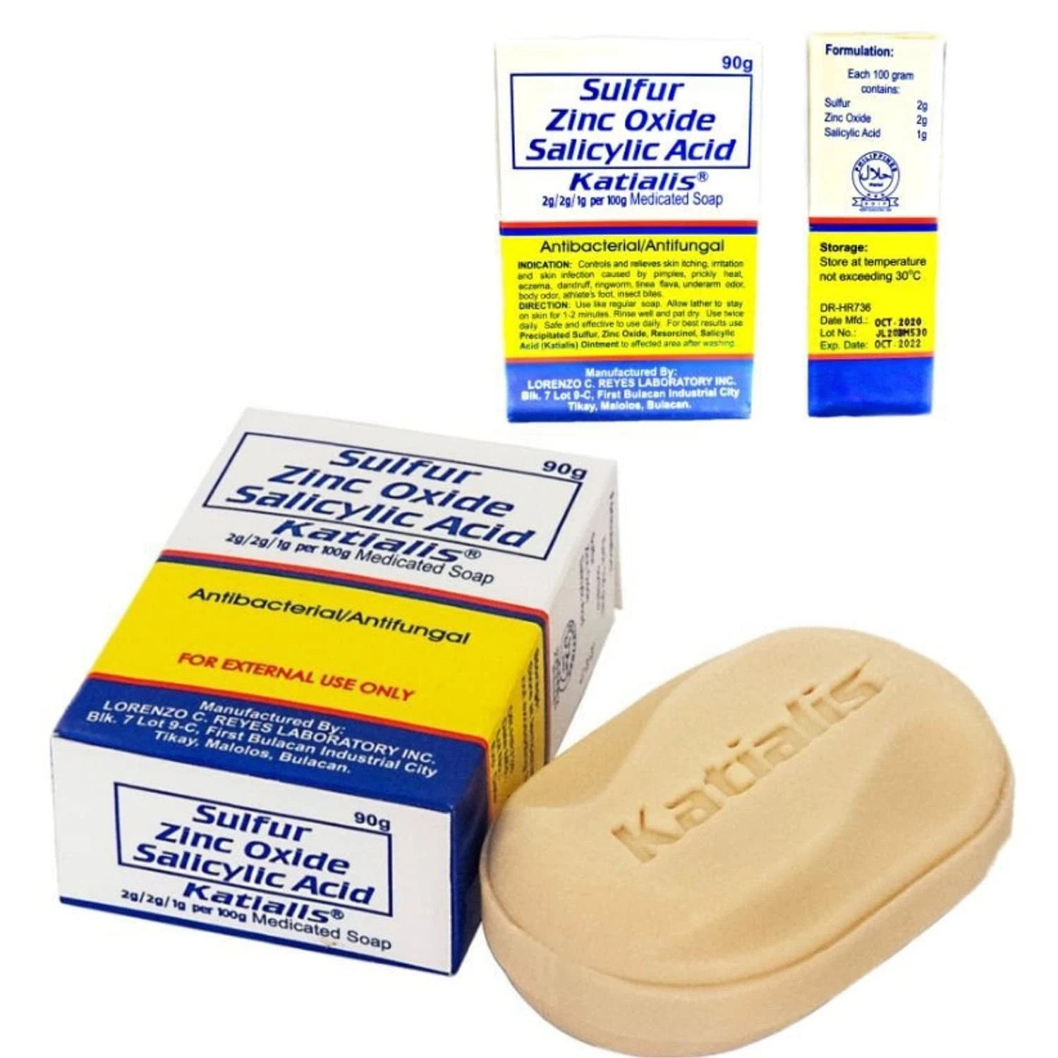 KATIALIS SOAP – Pack of 6 – Sulfur Zinc Oxide Salicylic Acid 90g