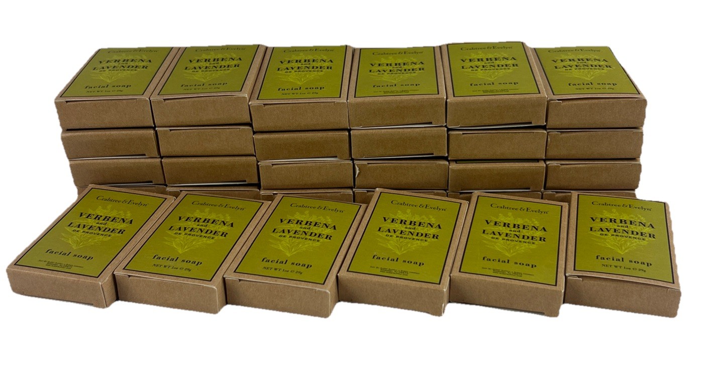 Crabtree & Evelyn Verbena & Lavender Travel Soap Lot – 30 Bars, New