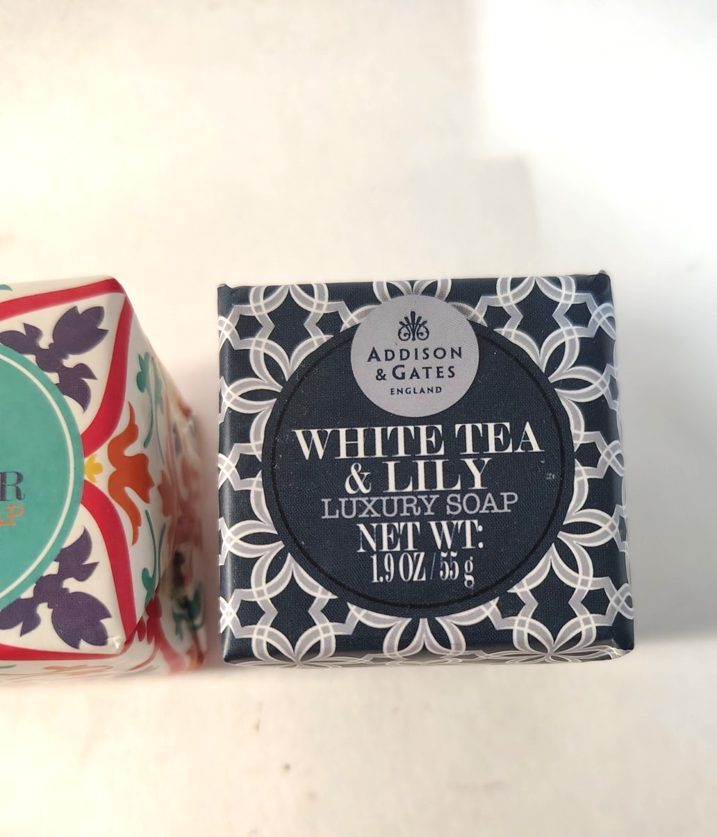 2 : Addison & Gates White Tea & Lily and Lotus flower Soap. 1.9 oz each