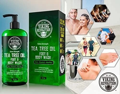 Antifungal Tea Tree Oil Body Wash Soap for Men – Helps Athletes Foot Toenail