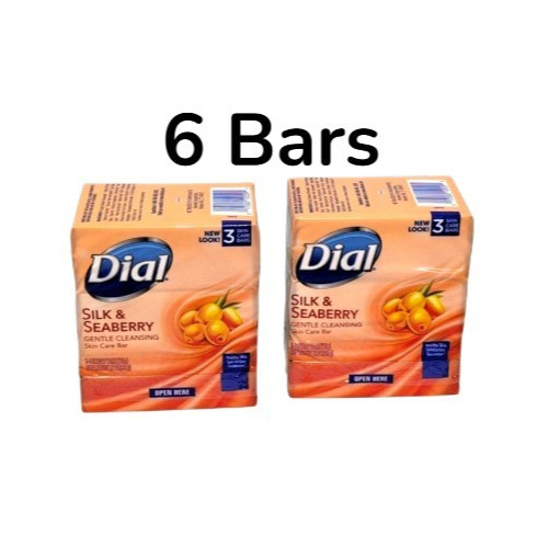 Dial Silk Seaberry Bar Soap 6 Bars 4oz ea Gentle Cleansing Skin Care HTF Rare