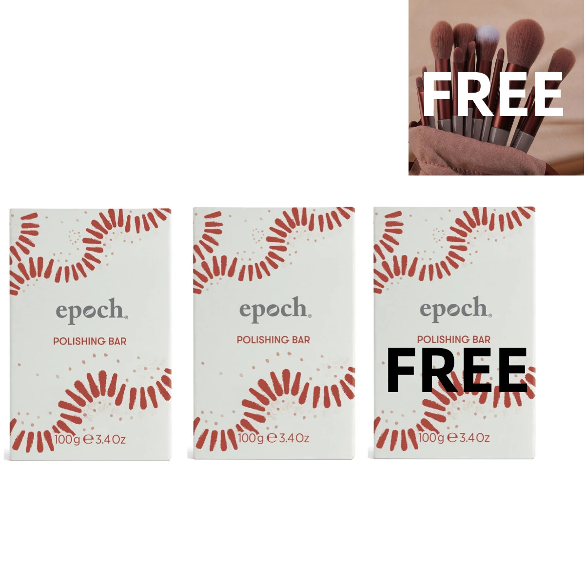 3 bars of Nuskin Epoch Polishing Bar Soap + 1 bag Makeup Brush #31