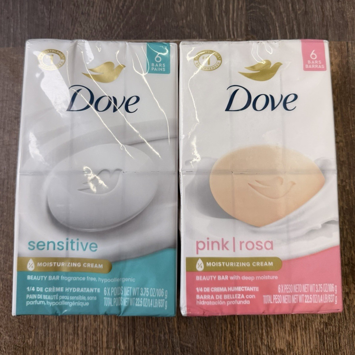 Dove Sensitive Beauty Bar Hypoallergenic Unscented Multipack 6 x 3.75 oz