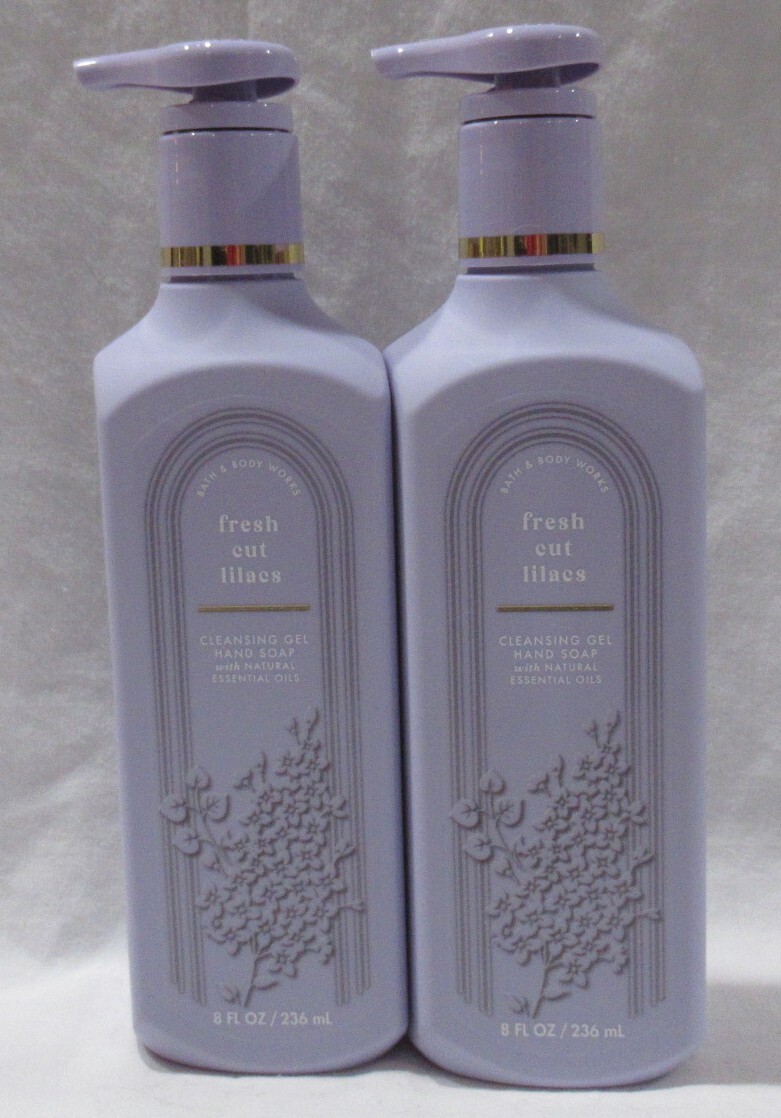 Bath & Body Works Cleansing Gel Hand Soap Lot Set of 2 FRESH CUT LILACS