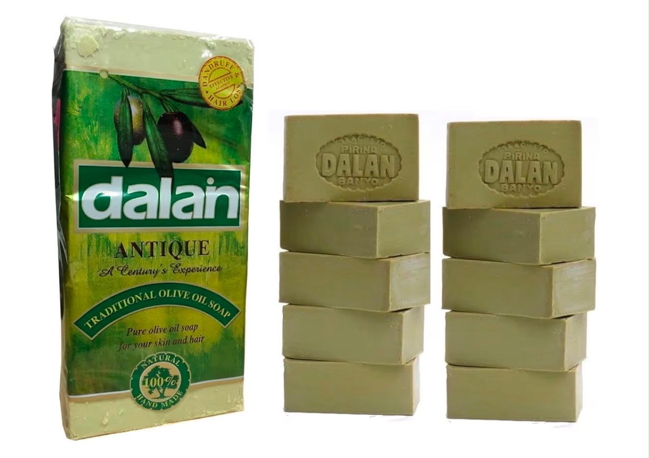 Dalan Antique 100% Olive Oil Soap 5x180gr Dry Skin, Anti – Dandruff, Hand Made S