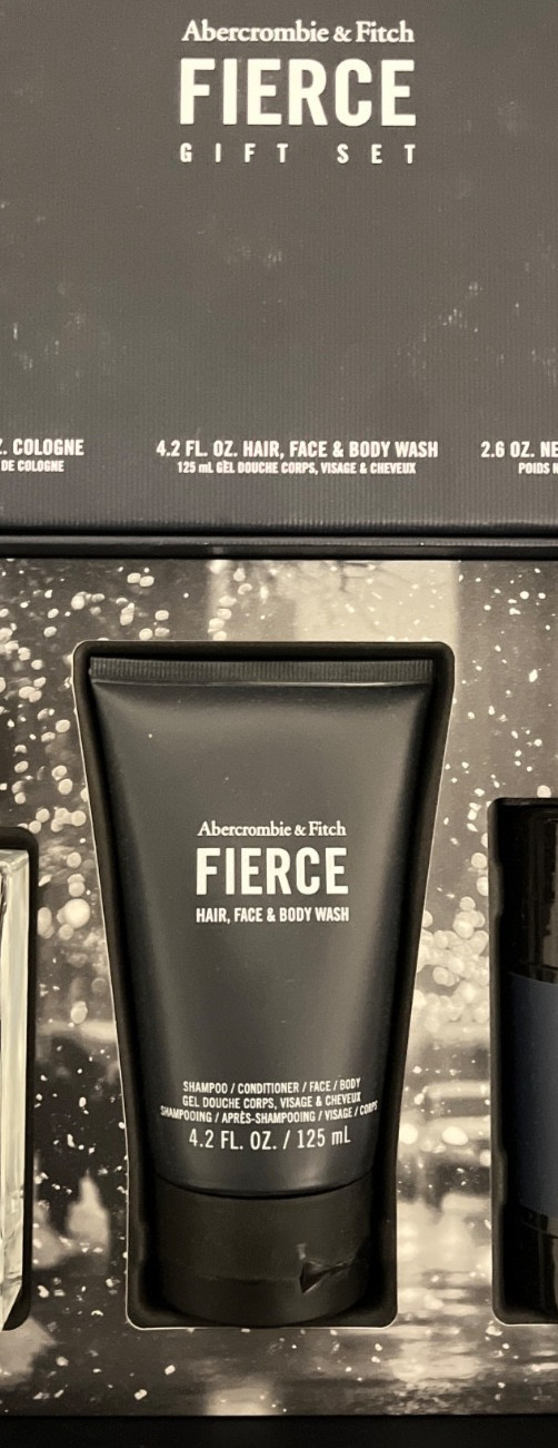 Abercrombie & Fitch Fierce Cologne face body face wash 4.2 oz men A&F NEW