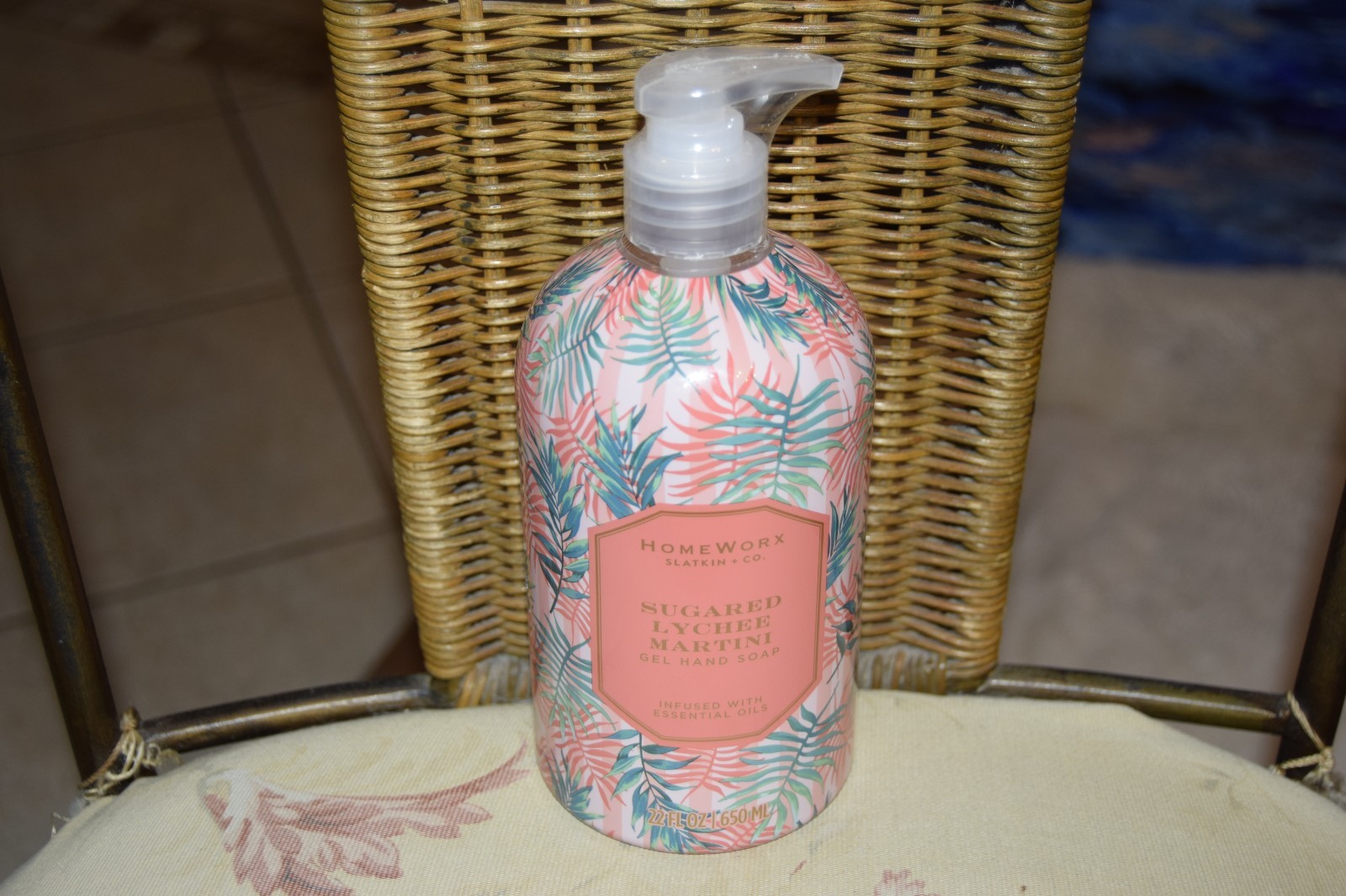 New! Homeworx Slatin & Co Sugared Lychee Martini Gel Hand Soap 22 fl oz