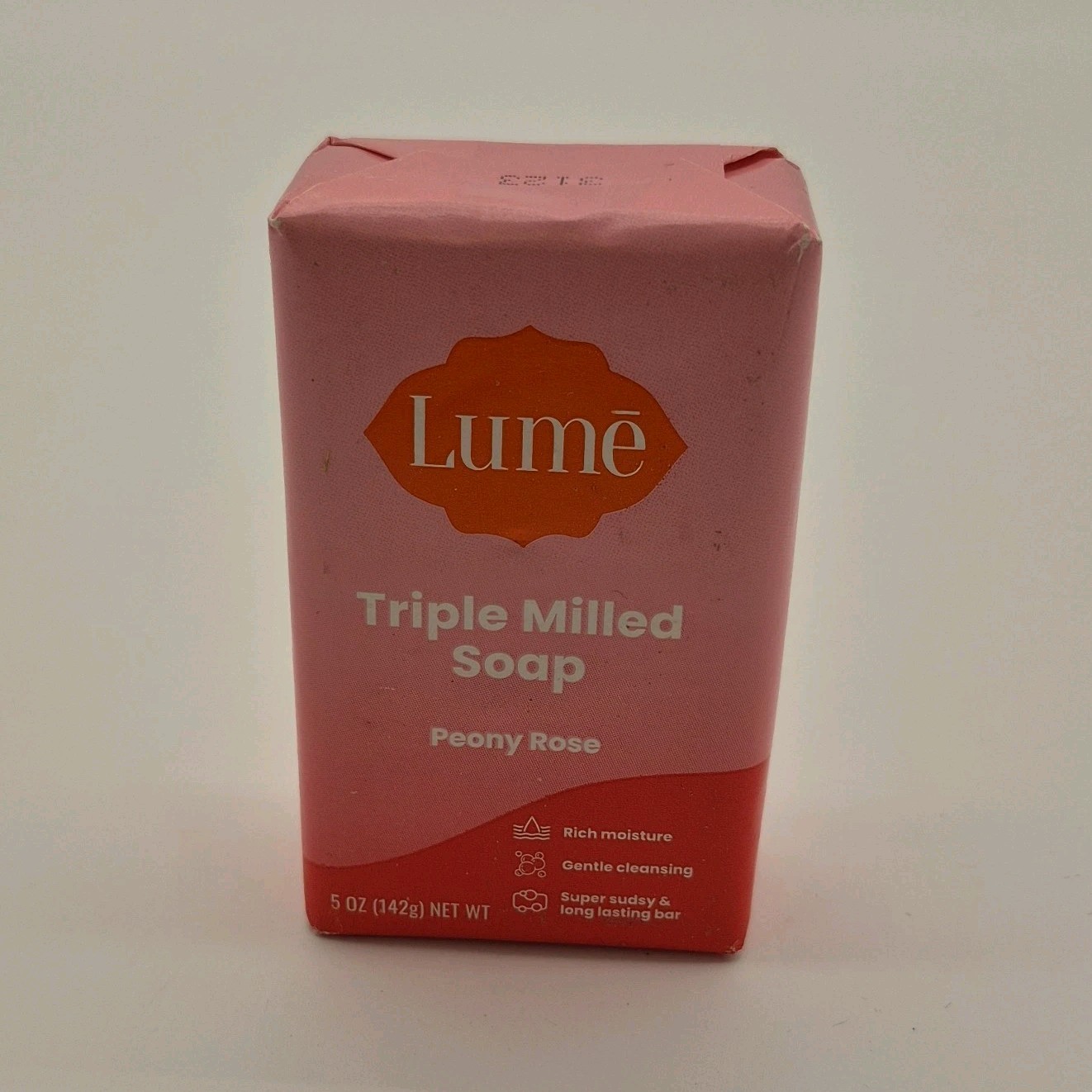 Lume Triple Milled Soap Peony Rose 5 oz Rich Moisture Gentle Cleansing
