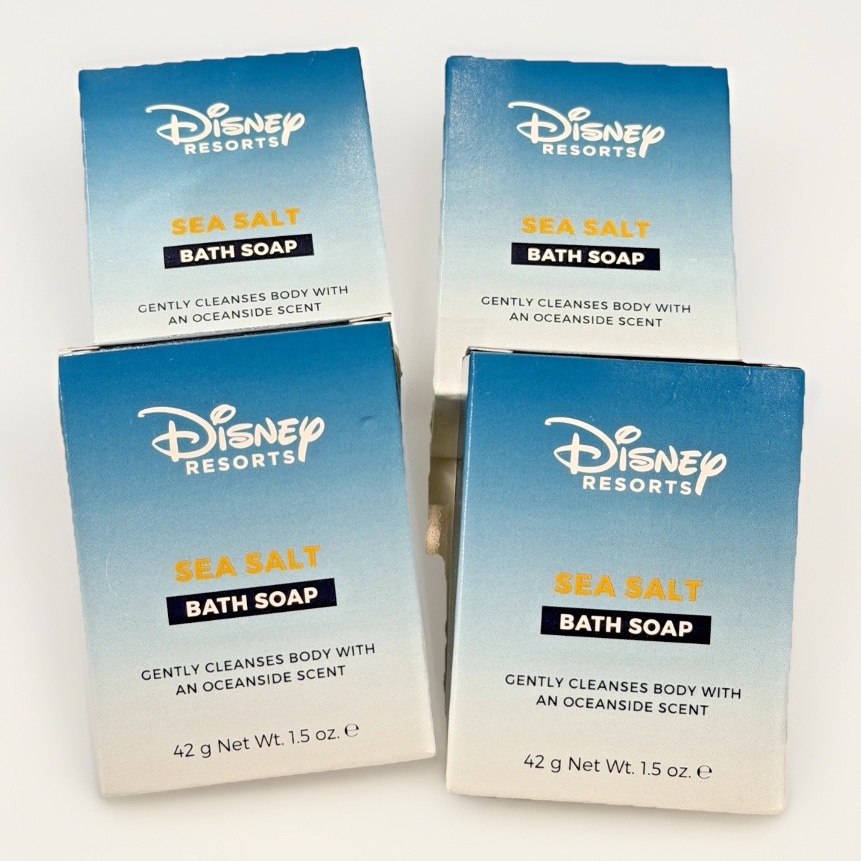 ( 4 ) Disney Parks Resorts Sea Salt Bath Soap 1.5 oz Bar Each – New In Box