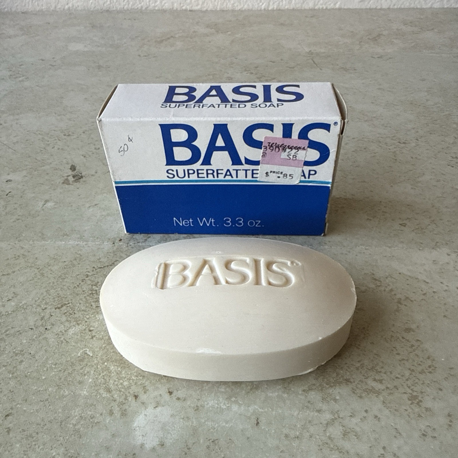 Vintage Sealed Boxes Basis Superfatted Soap 3.3 Oz Bar