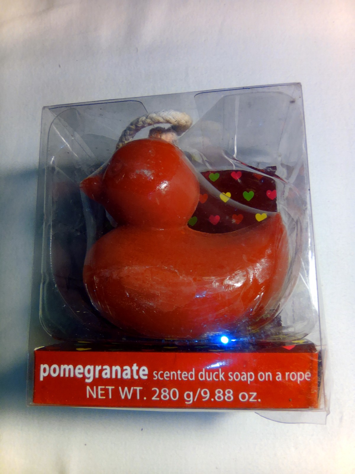 Duck Soap on a Rope Fine Handmade Soap – Pomegranate scent.