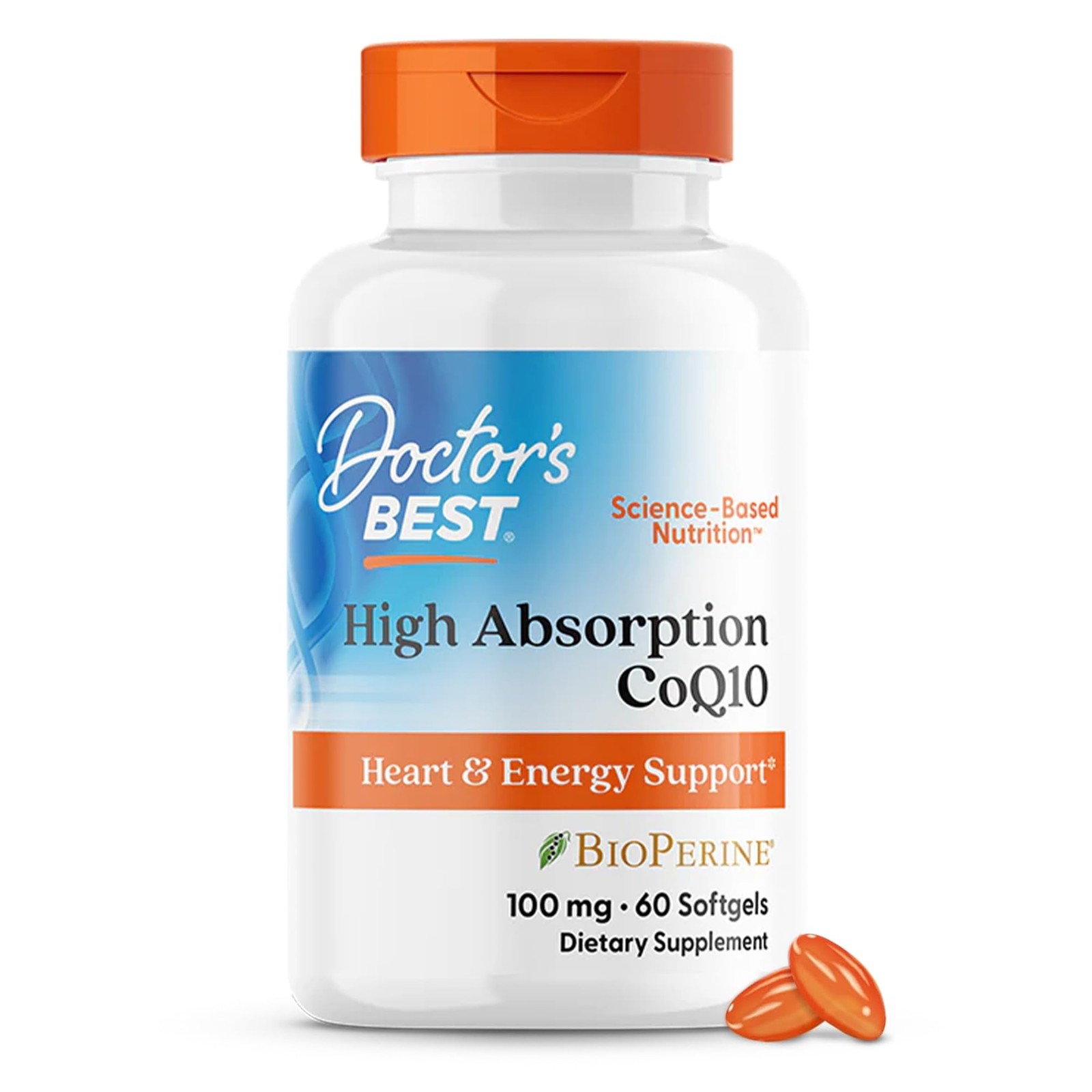 Doctor’s Best High Absorption CoQ10 with 60 Count (Pack of 1), White