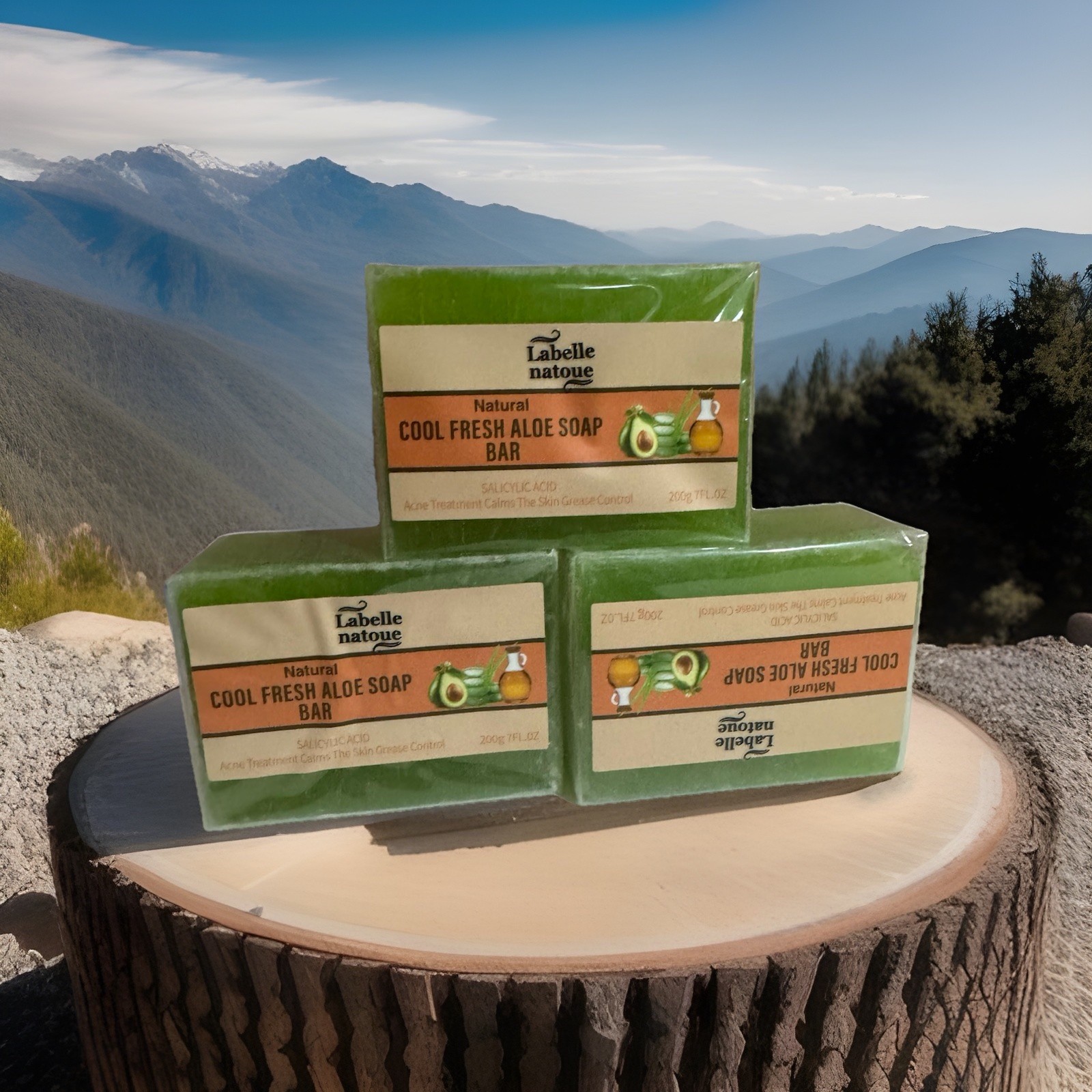 Cool Fresh Aloe Soap Bar: Refreshing Hydration and Soothing Care ( Pack Of 3)