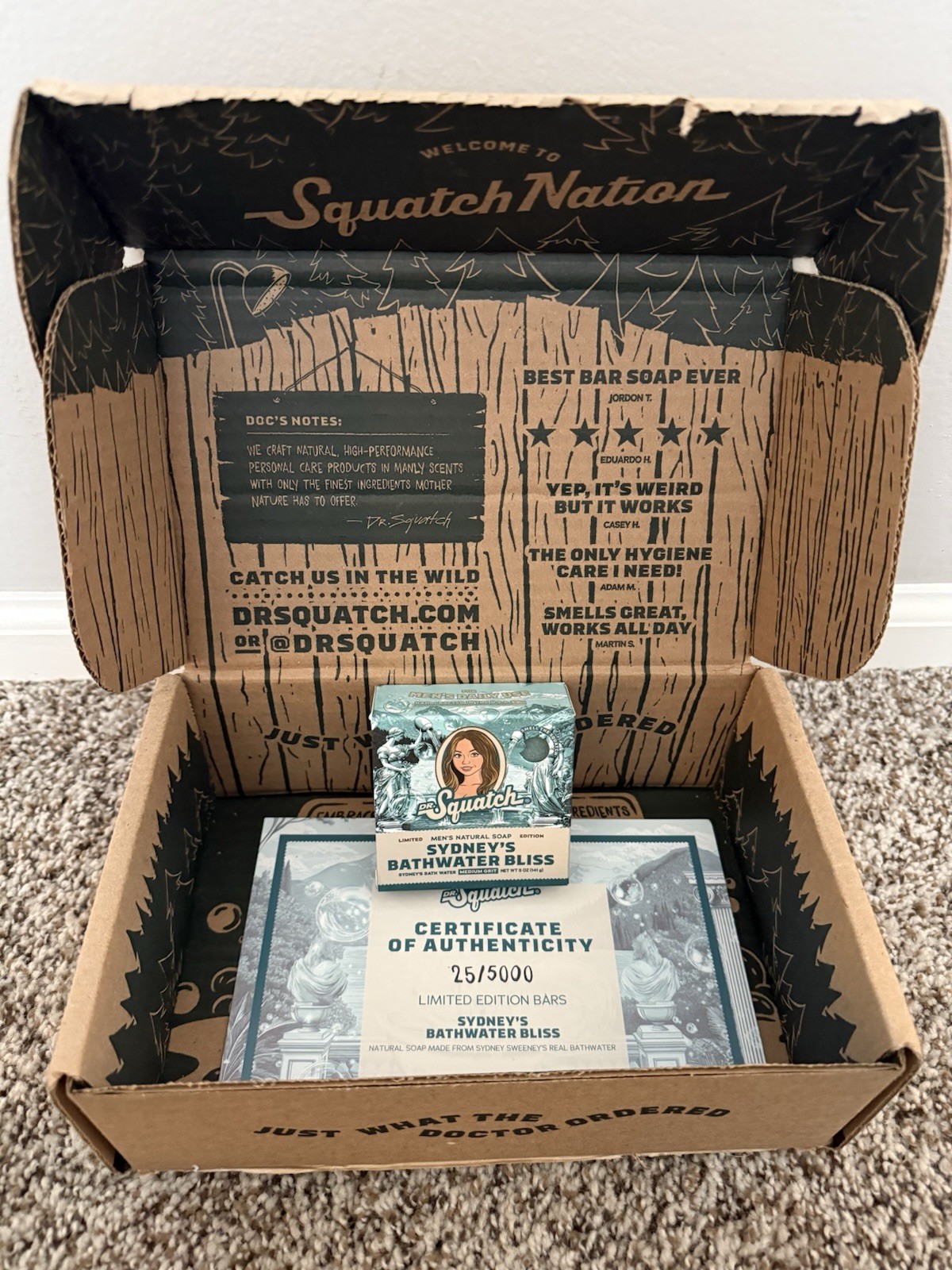 Dr. Squatch x Sydney Sweeney “Sydney’s Bathwater Bliss” Bar Soap – IN HAND #25