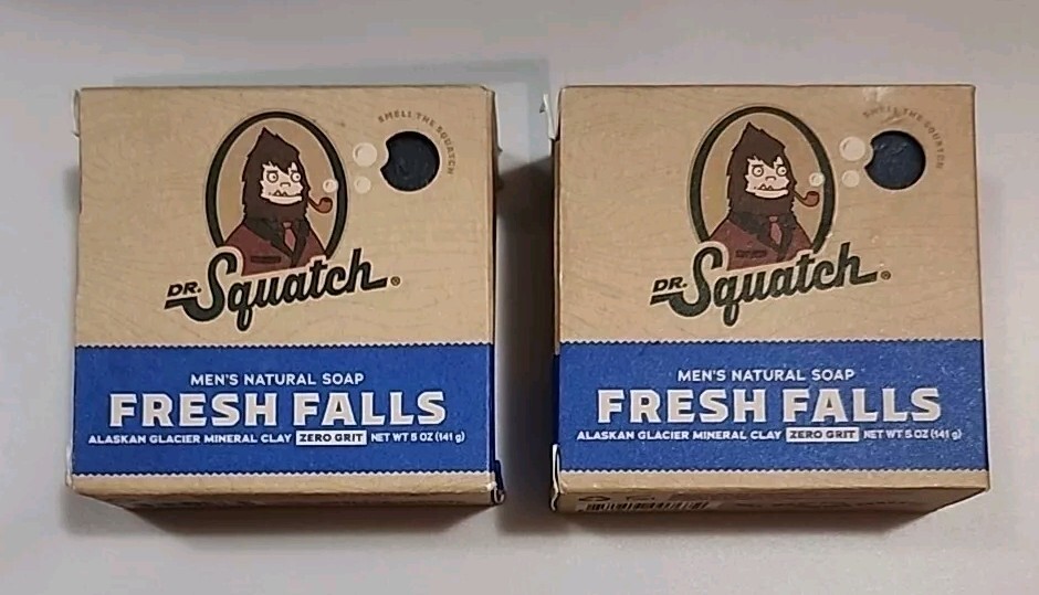Dr.Squatch Natural Bar Soap, Fresh Falls, 5 oz Bar Lot Of 2
