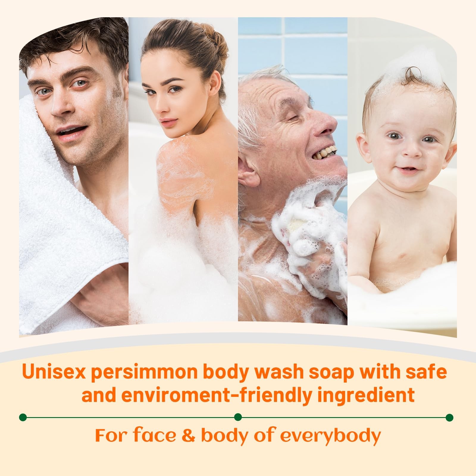 tovaginsh 3Pack Natural Persimmon Soap Bar for Body 3.53 Ounce (Pack of 3)