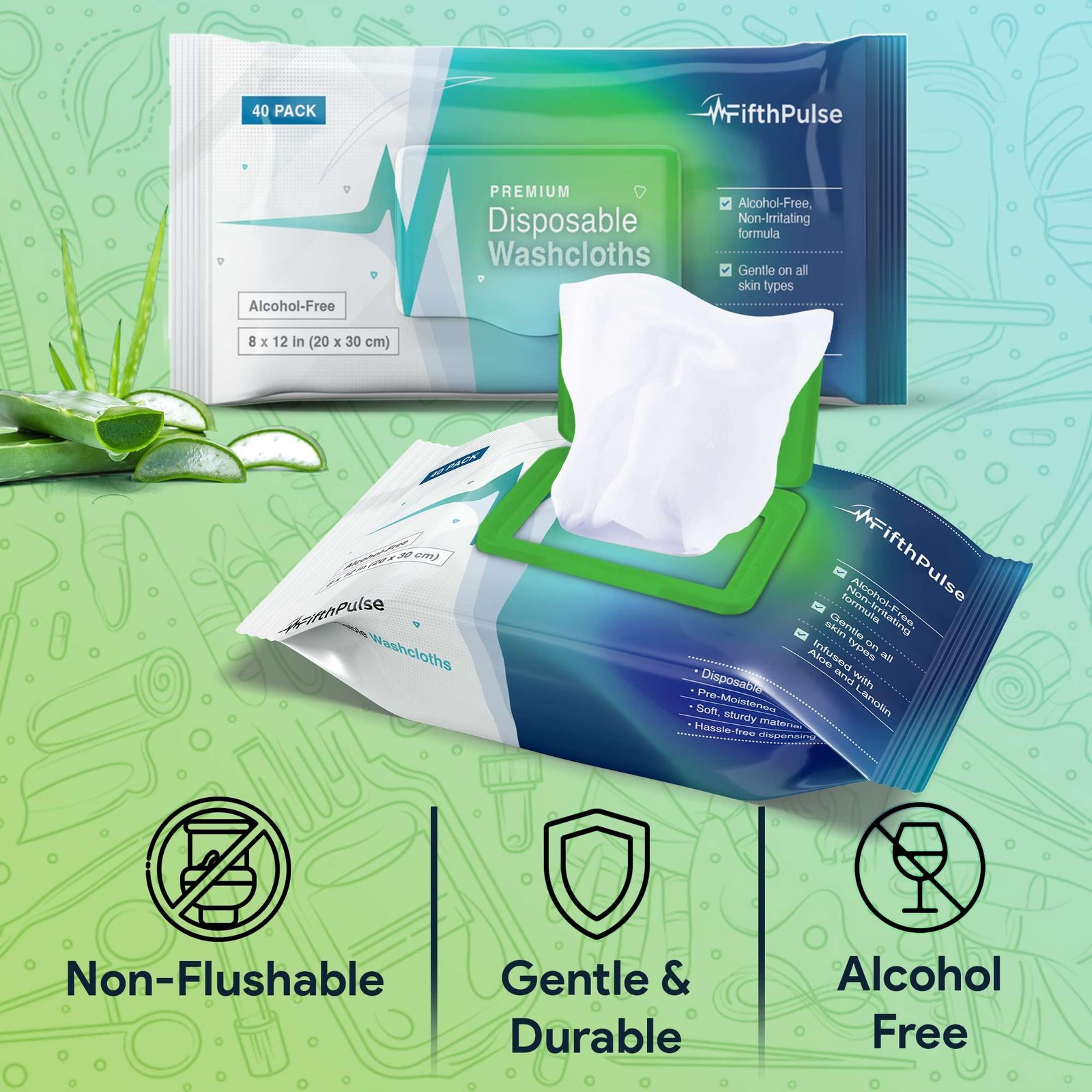 Disposable Body Wipes For Adults 40 Count -Premoistened Washcloths For Elderl…