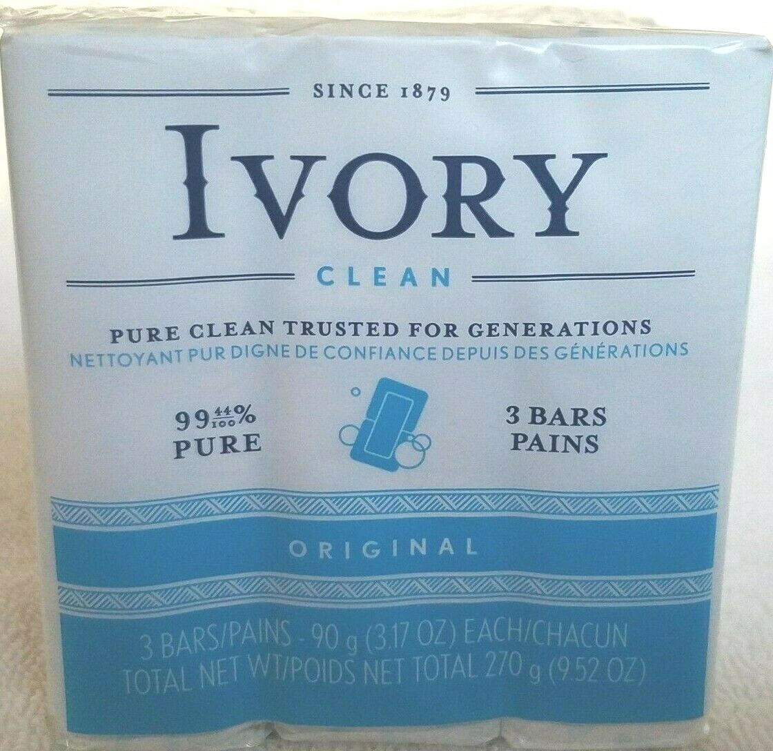 IVORY CLEAN***Original***99.44% PURE CLEAN SOAP (3 BARS)~3.17 OZ/EACH~NEW~SEALED