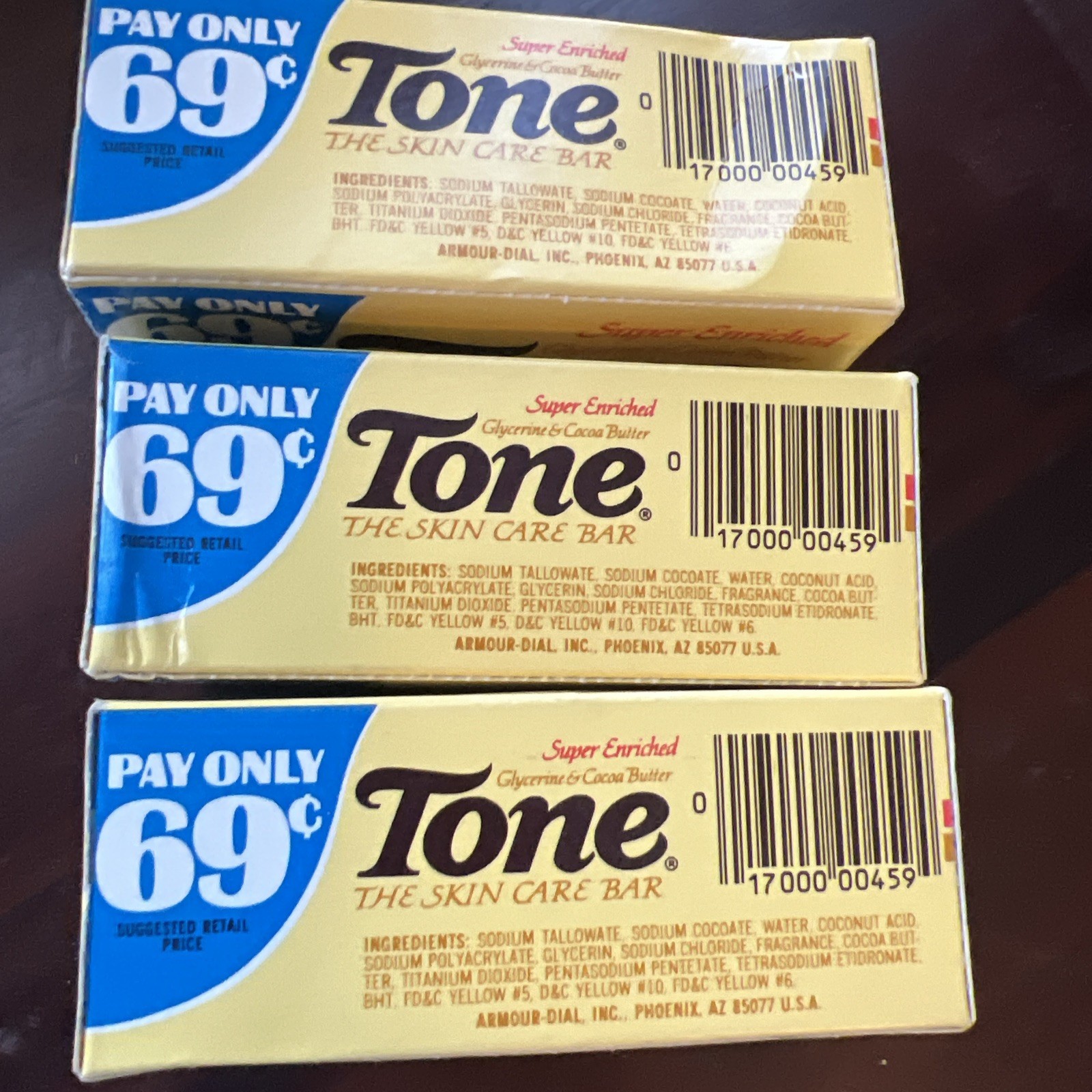 3 vintage Tone Original Cocoa Butter Bar Soap 4.75Oz LARGE bars Sealed New
