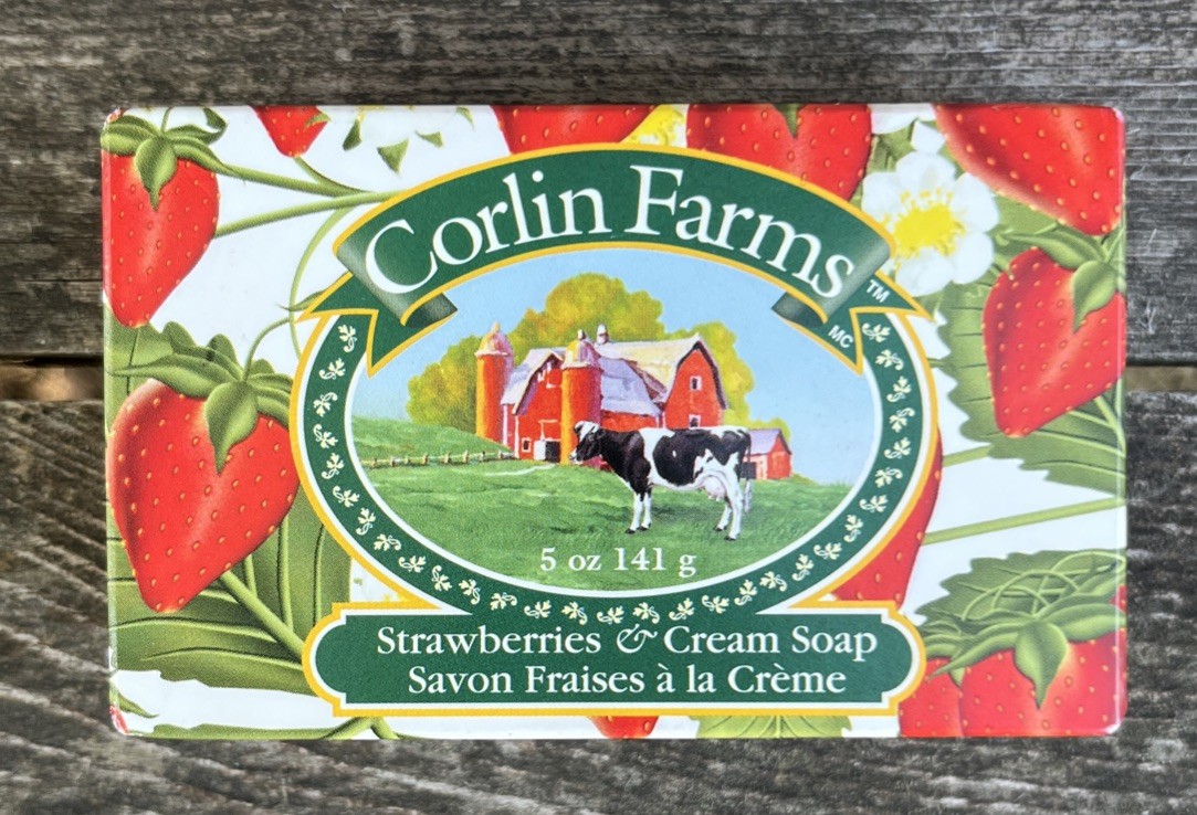 Colton Farms Strawberries & Cream Milk Soap 5 oz Bar Contains Goat & Cow Milk