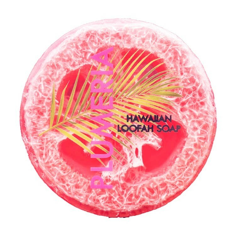 Maui Soap Co Loofah Soap – Plumeria with Sea Salt & Kukui Oil