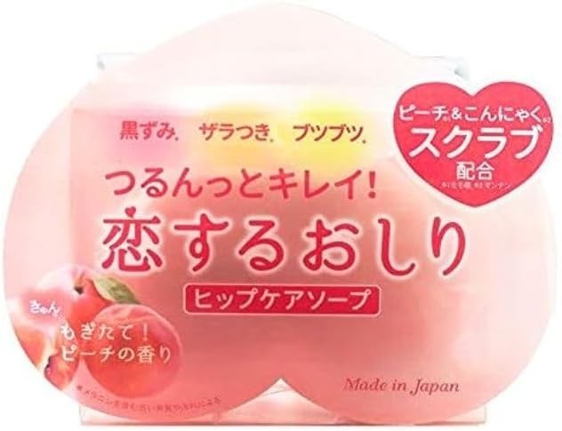 Pelican Koisuru Oshiri Peach Scrub Soap 80g x2 Exfoliating Body Care Japan