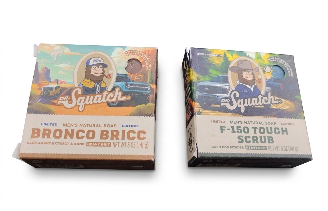 Dr Squatch Soap Bundle 5oz Ford Bronco Bricc F-150 Tough Scrub Limited Edition
