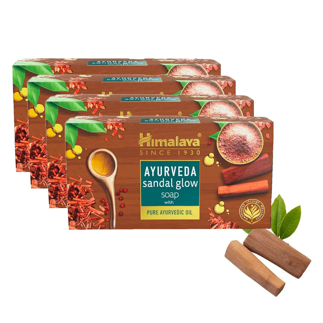 4X Himalaya Ayurveda Sandal Glow Soap with Pure Ayurvedic Oil -75g – Free Ship