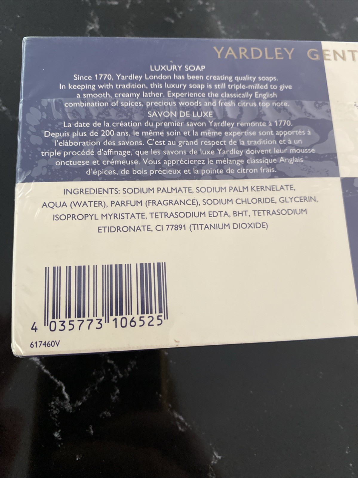 Yardley Gentleman Soap For Men Boxed Set of 3 ( 3.5 oz each)