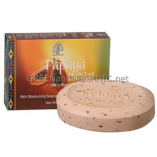 100% Natural PAPAYA SKIN WHITENING HERBAL SOAP Shea Butter Castor Oil Green Tea