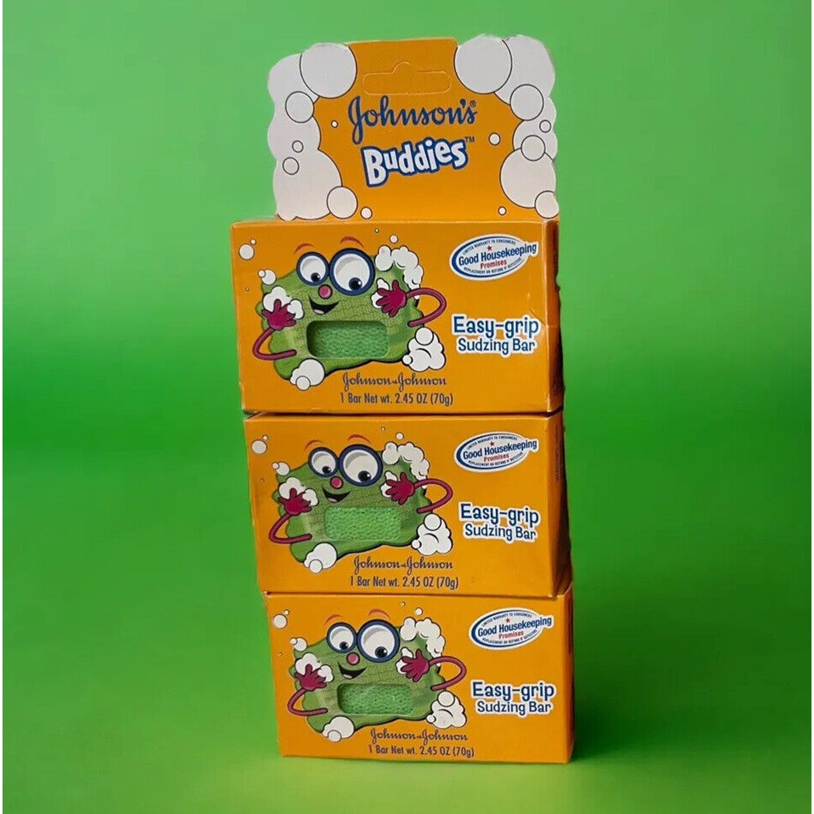 Johnson’s Buddies Easy Grip Sudzing Bar Bath Soap – Lot Of 3 – NEW Discontinued
