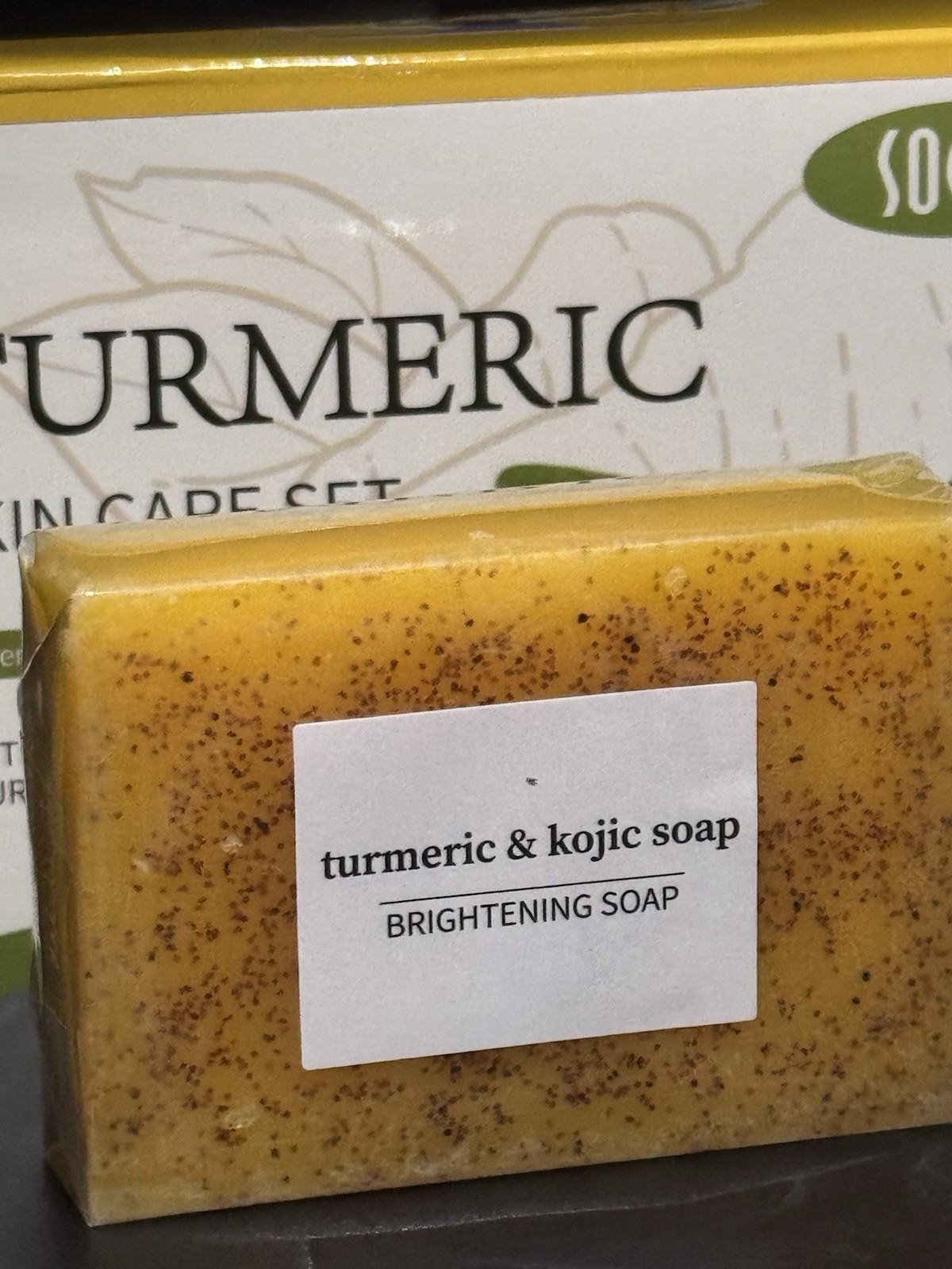 Socus Turmeric & Kojic Brightening Soap Bar 3.52oz Lemon Scent Moisturizing