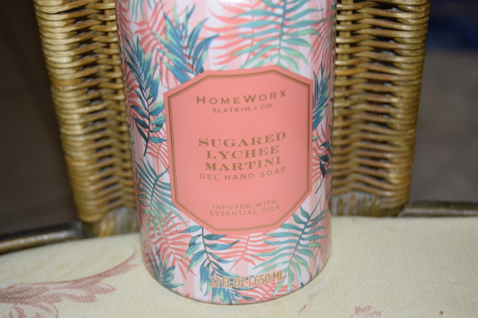 New! Homeworx Slatin & Co Sugared Lychee Martini Gel Hand Soap 22 fl oz