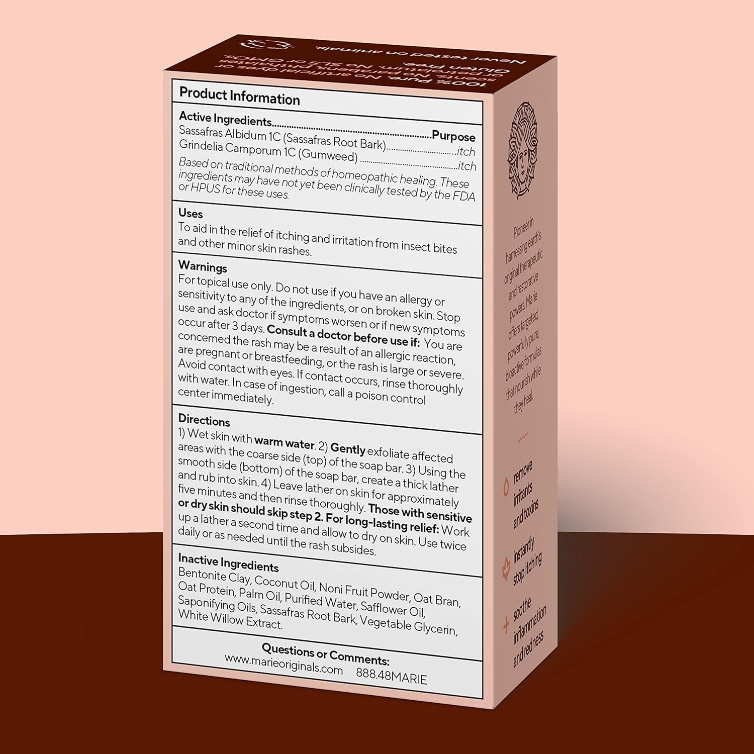Natural Itch Relief Bar Soap: Heals Insect Bites Soothes Itches- Maries Original