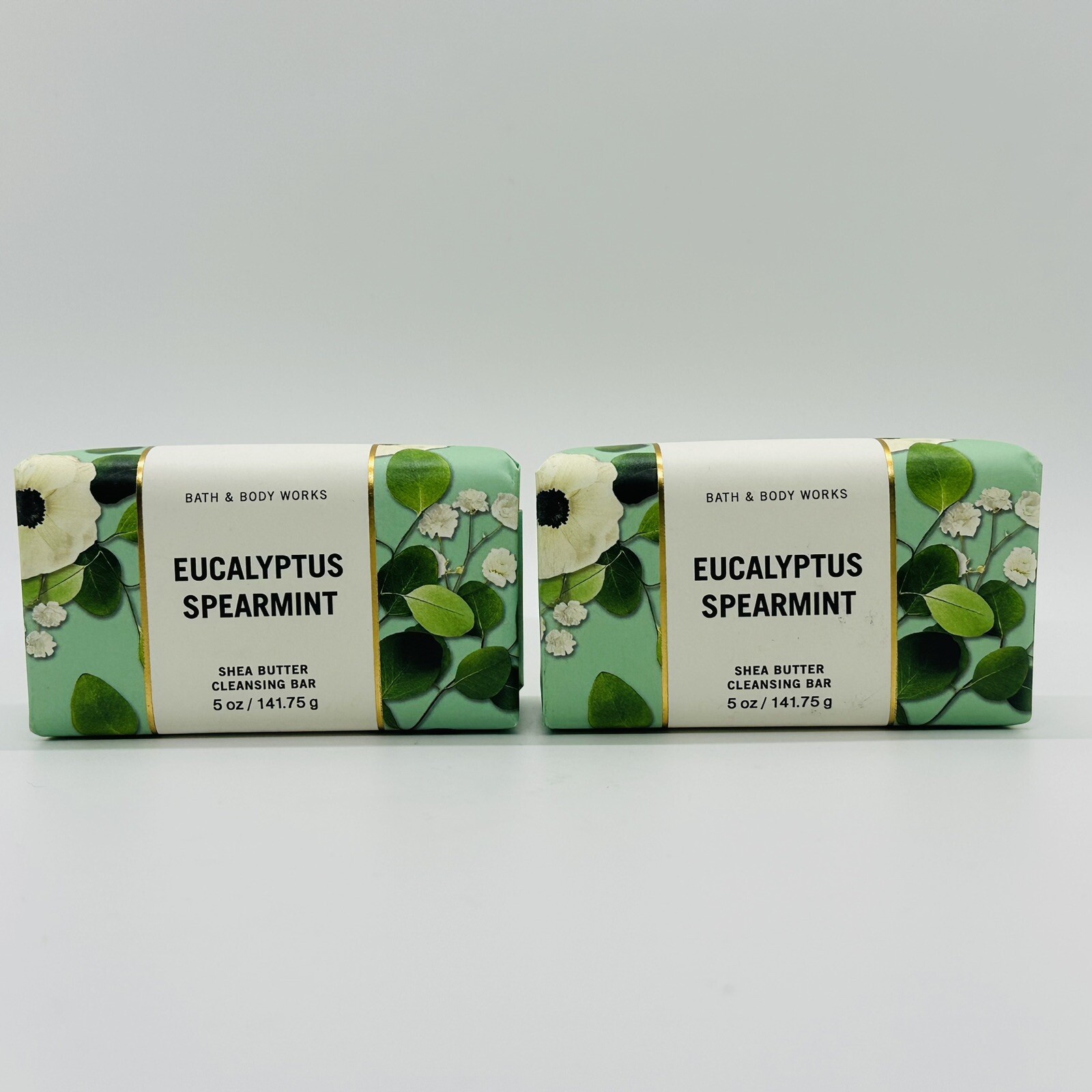 2-Pack Bath & Body Works EUCALYPTUS SPEARMINT Shea Butter Cleansing Bar Soap 5oz