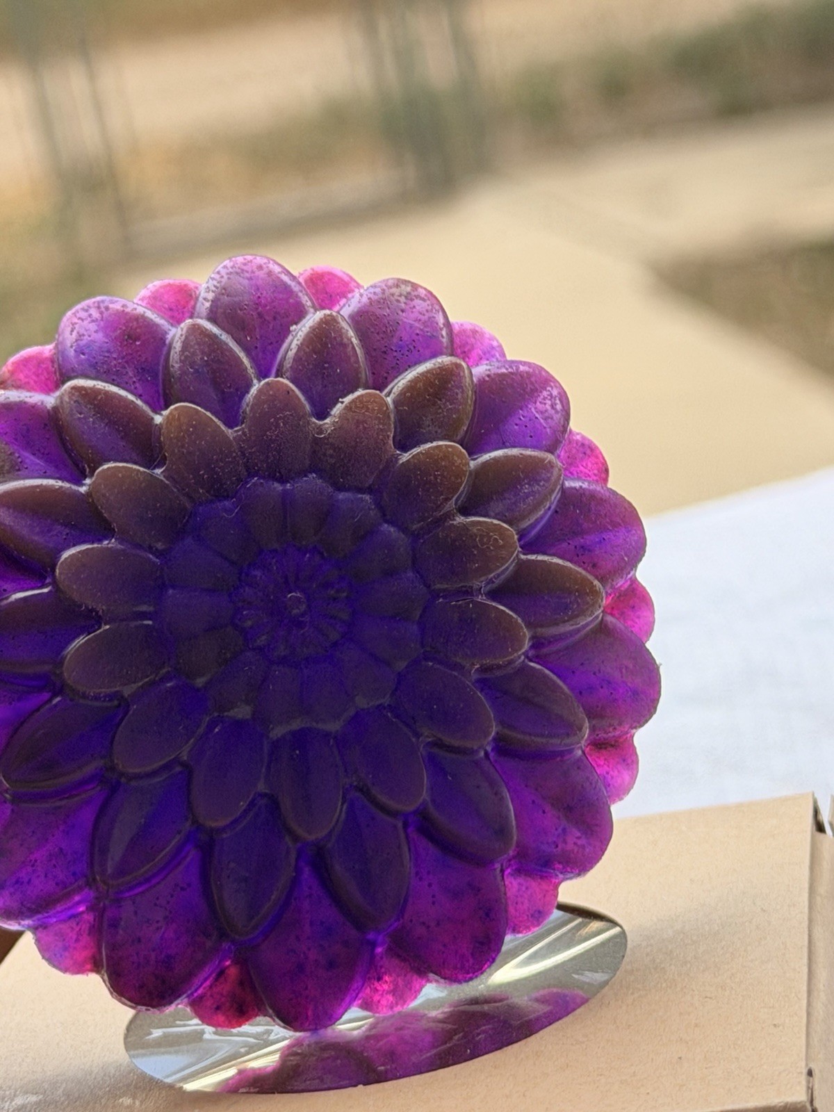 Purple & Brown Floral Flower-Shaped Body Bar Soap for Body & Hands Men Women