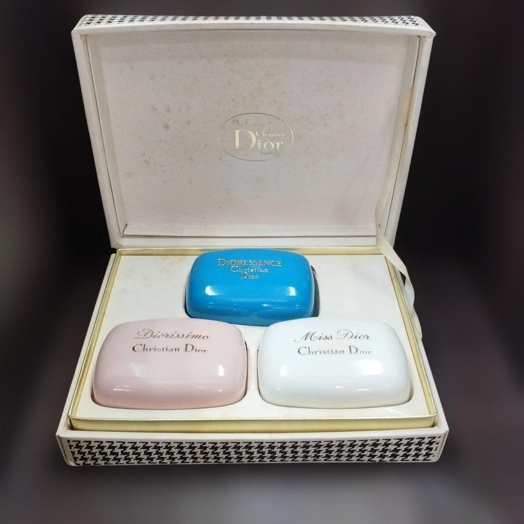 Dior Diorissimo Soap + Miss Dior Sop + Dioressence Soap 80g/2.8 oz w/ Case New