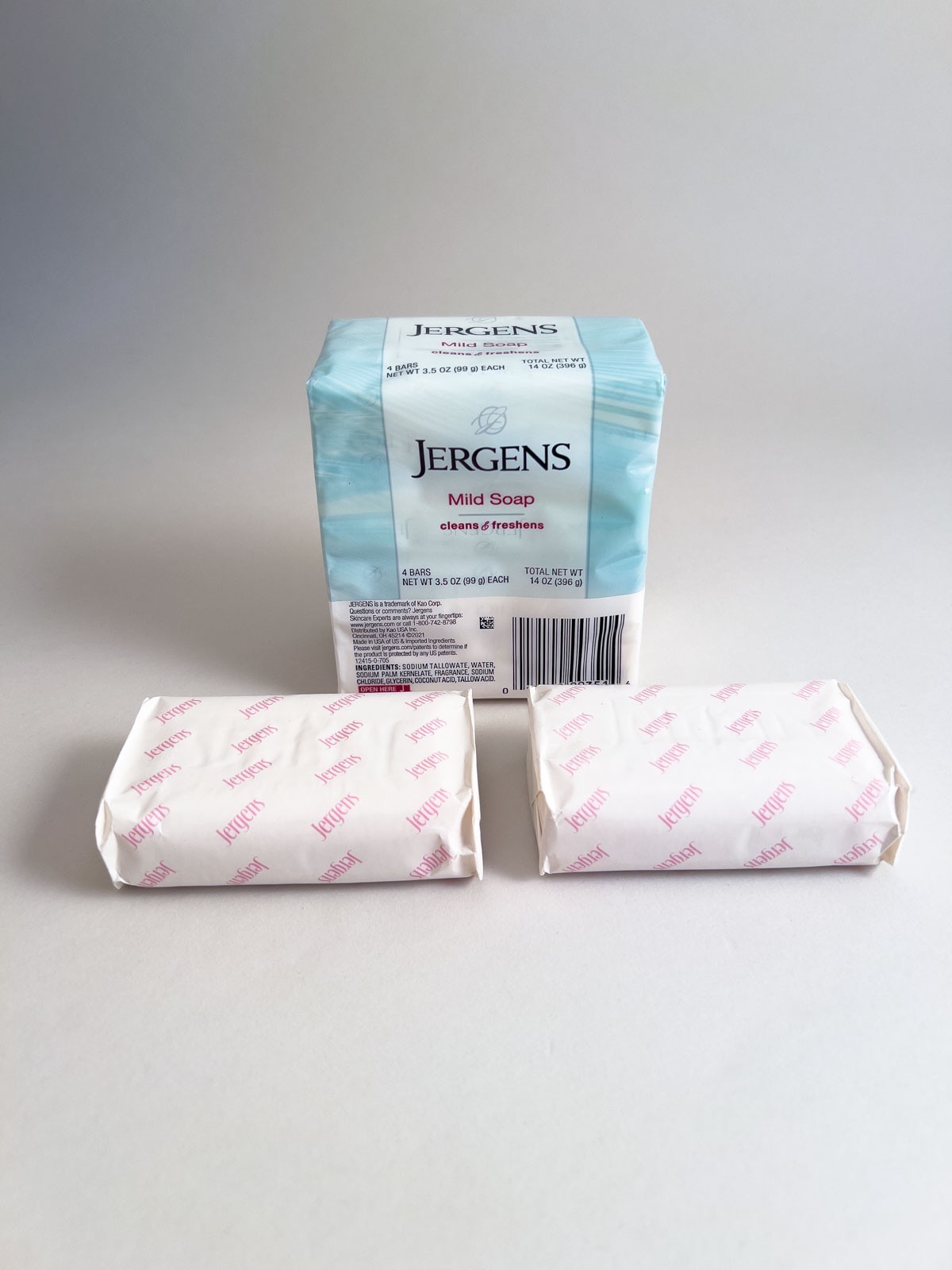 Jergens Mild Soap 3.5 oz Bath Bar Mild Soap New (6 Bars in Total) Made in USA.