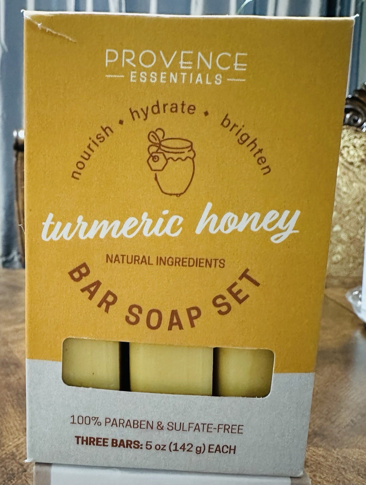 Provence Essentials 3-bars Turmeric Honey Bar Soap With Pure Organic Olive Oil