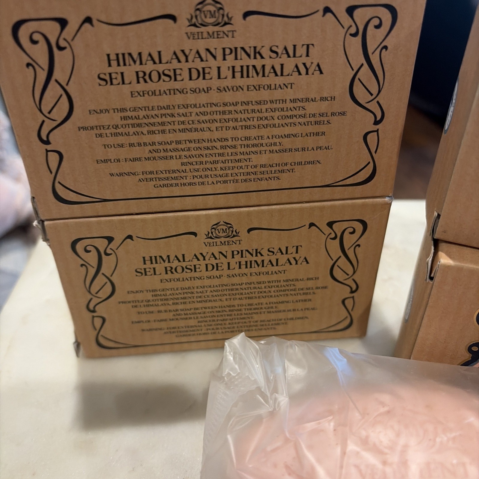 AVON Veilment Natural Spa Himalayan Pink Salt Exfoliating Soap 5.3 oz Lot Of 5