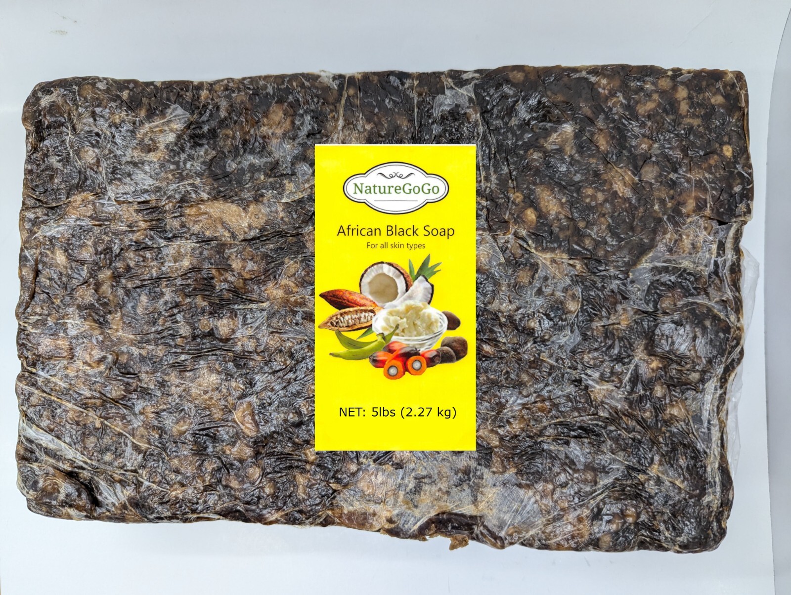 NatureGoGo All Natural Raw African black soap Fresh 5lbs block
