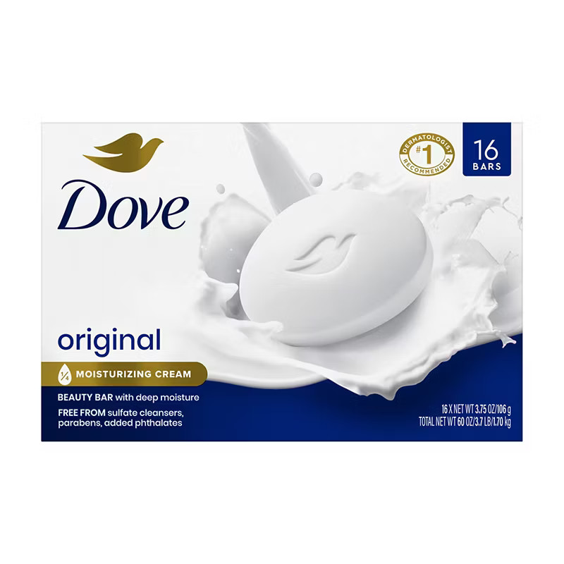 Dove Beauty Bar Soap Original Deep Moisture 16 Bars x 3.75 oz Moisturizing