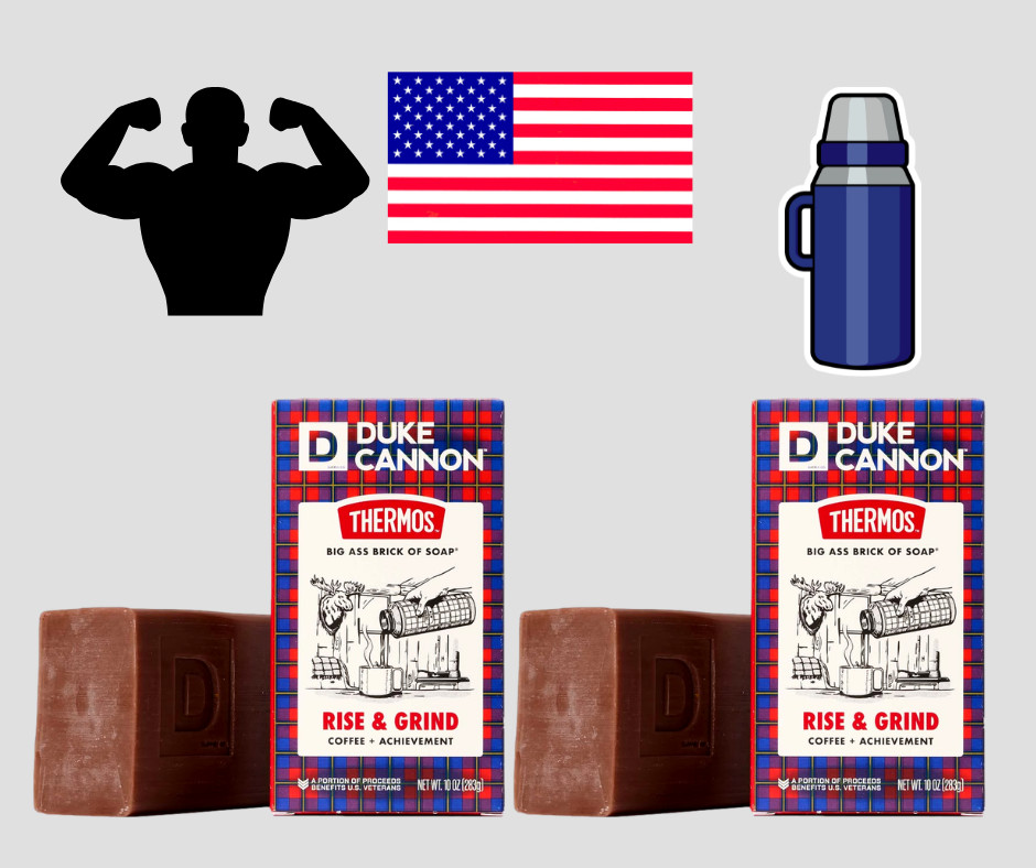 Duke Cannon Thermos™ Big Ass Brick Soap Rise+Grind Coffee Benefits Vets Lot 2