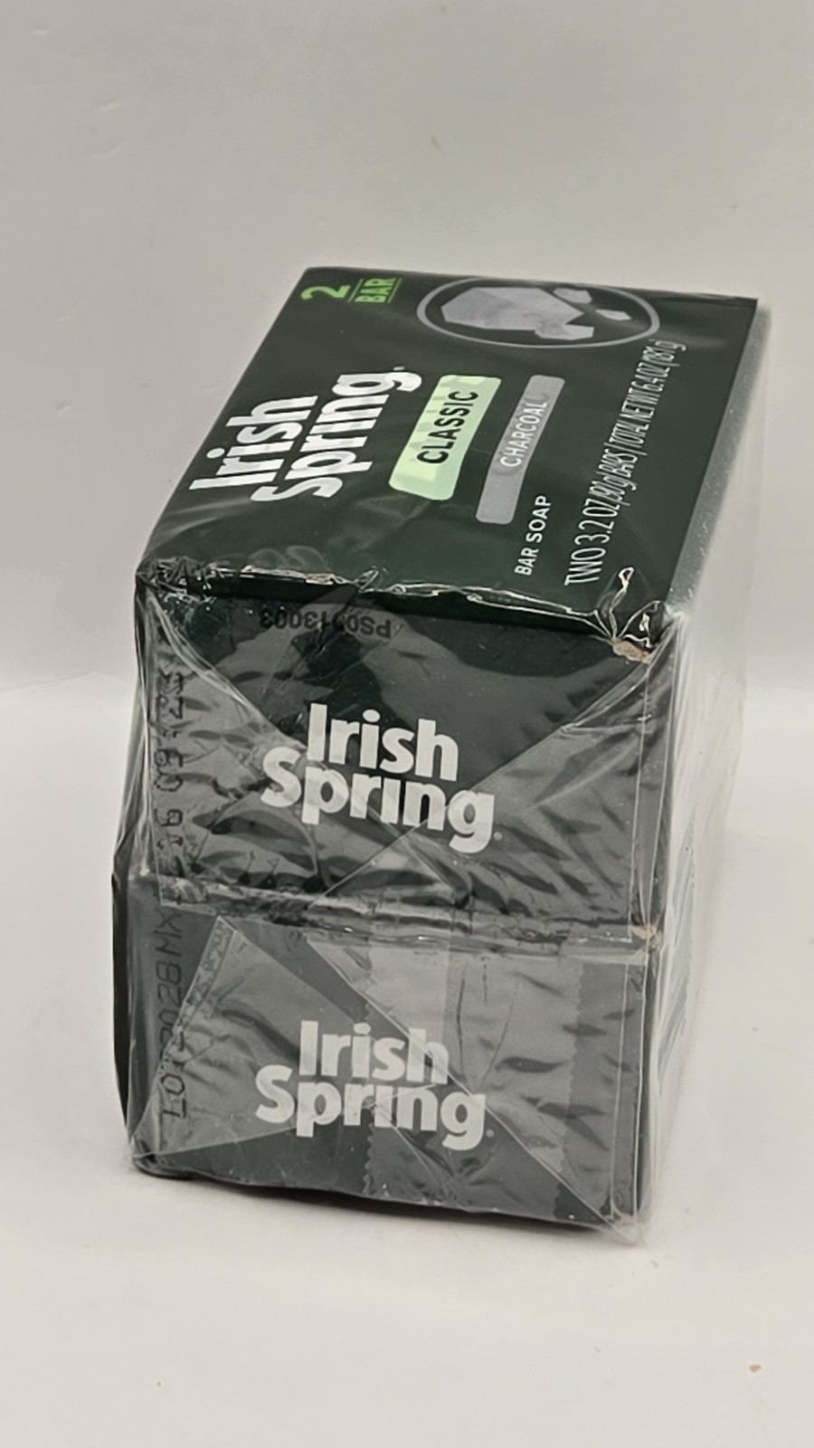 (2) Pack Irish Spring Charcoal Deodorant Soap 3.2 Oz Each Total 2 Bars 6.4 Oz