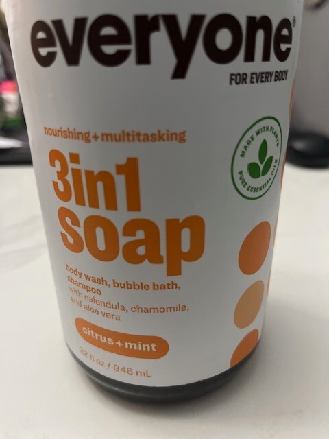 Everyone 3 In 1 Soap Citrus & Mint Body Wash, Bubble Bath, Shampoo, 32oz New